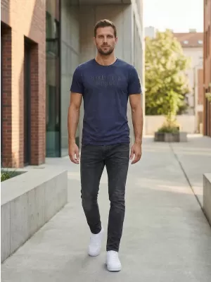 Tricou pentru bărbați KIXMI SALEM ALBASTRU INCHIS