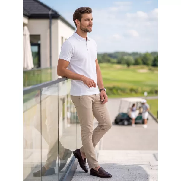  Tricou pentru bărbați cu guler ALTISPORT NoPrint NP/ALM302 ALB 