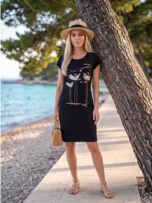 Rochie ALTISPORT ALW043178 NEGRU ȘI AURIU
