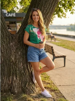 Tricou pentru femei KIXMI SAKURA Verde