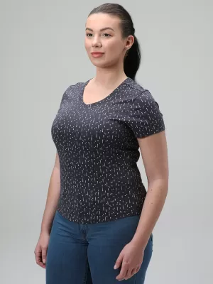 Tricou de damă LOAP BAKLAVA CLW2441 ALBASTRU ÎNCHIS