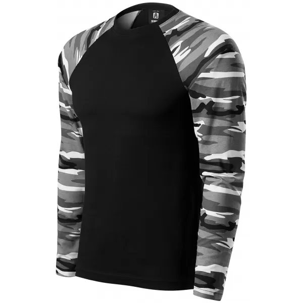  Tricou pentru bărbați cu mâneci lungi ALTISPORT NoPrint NP/ALM661 GRI CAMUFLAJ 