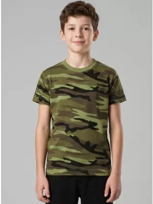 Tricou pentru copii ALTISPORT NoPrint NP/ALK941 VERDE DE CAMUFLAJ