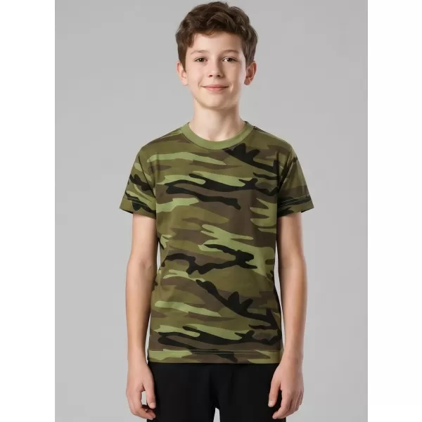  Tricou pentru copii ALTISPORT NoPrint NP/ALK941 VERDE DE CAMUFLAJ 