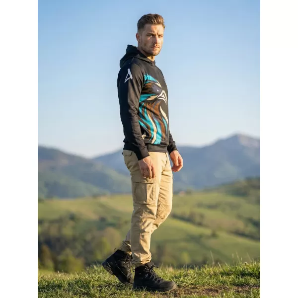  Hanorac funcțional premium pentru bărbați ALTISPORT VOJ/ALM029MI01 NEGRU ȘI ALBASTRU 