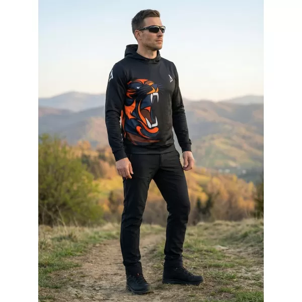  Hanorac funcțional premium pentru bărbați ALTISPORT VOJ/ALM029MI01 NEGRU-PORTOCALIU 