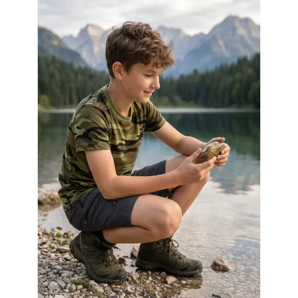  Tricou pentru copii ALTISPORT NoPrint NP/ALK941 VERDE DE CAMUFLAJ 