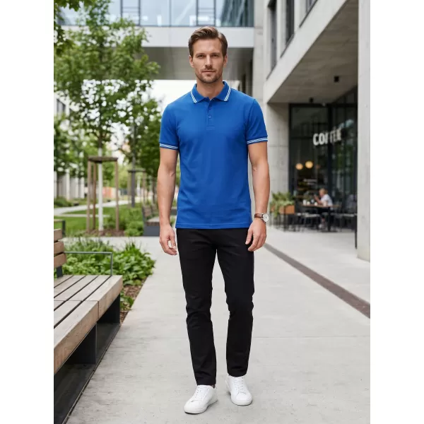  Tricou pentru bărbați cu guler ALTISPORT NoPrint NP/ALM912 ALBASTRU REGAL 