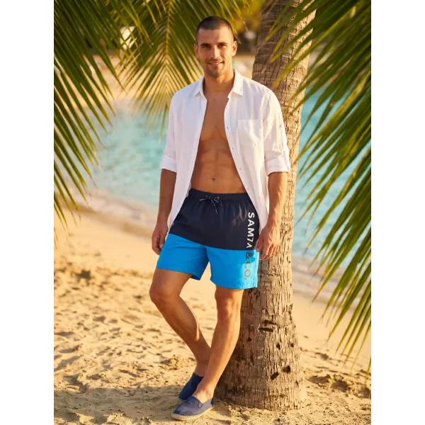  Pantaloni scurți de înot pentru bărbați SAM 73 EDUARDO MS 818 ALBASTRU STRĂLUCITOR 