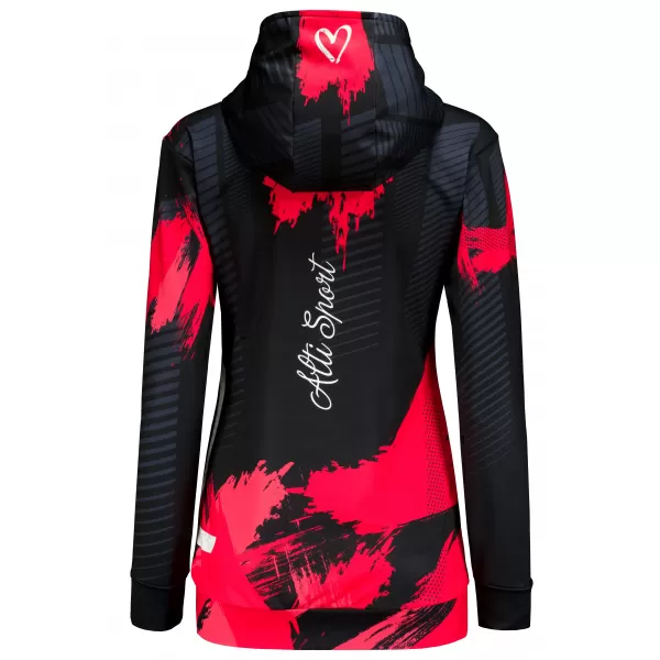 Hanorac funcțional premium pentru femei ALTISPORT VOJ/ALW027MI01 NEGRU/ROSU 