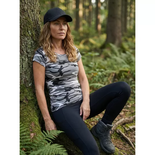  Tricou pentru femei ALTISPORT NoPrint NP/ALW22C GRI CAMUFLAJ 