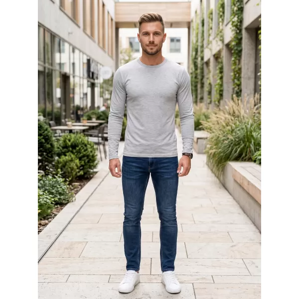  Tricou pentru bărbați cu mâneci lungi ALTISPORT NoPrint NP/ALM911 EVIDENȚIERI GRI ÎNCHIS 