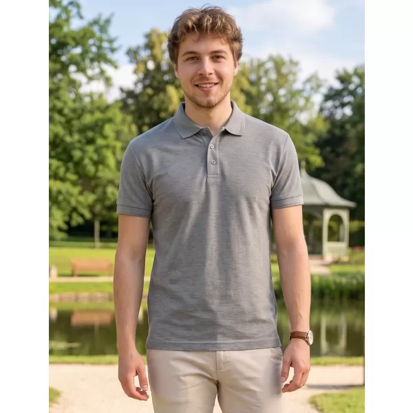  Tricou pentru bărbați cu guler ALTISPORT NoPrint NP/ALM302 EVIDENȚIERI GRI ÎNCHIS 