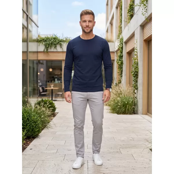  Tricou pentru bărbați cu mâneci lungi ALTISPORT NoPrint NP/ALM911 ALBASTRU MARIN 