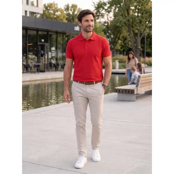  Tricou pentru bărbați cu guler ALTISPORT NoPrint NP/ALM302 ROȘU 