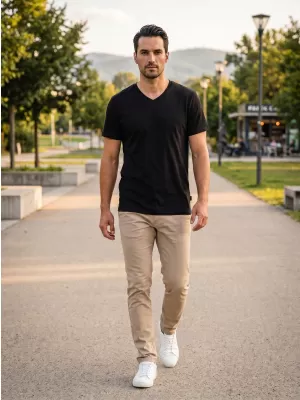 Tricou pentru bărbați SAM 73 FIDEL MT 844 NEGRU