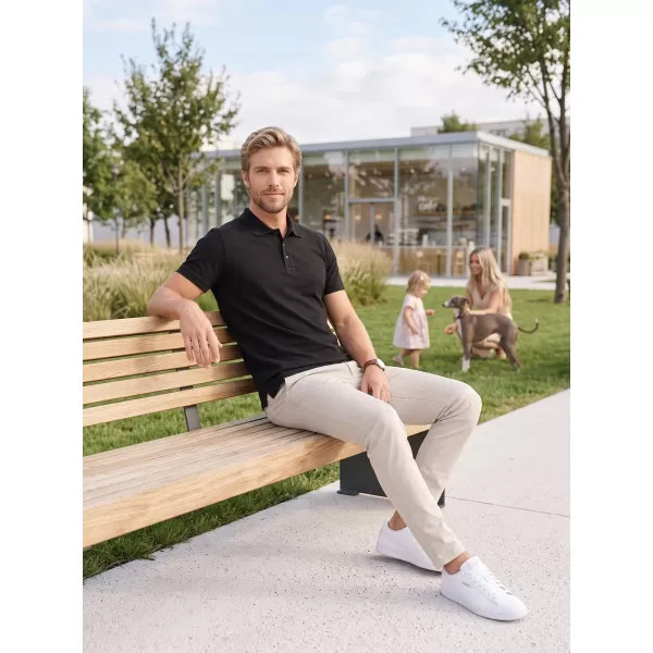  Tricou pentru bărbați cu guler ALTISPORT NoPrint NP/ALM302 NEGRU 