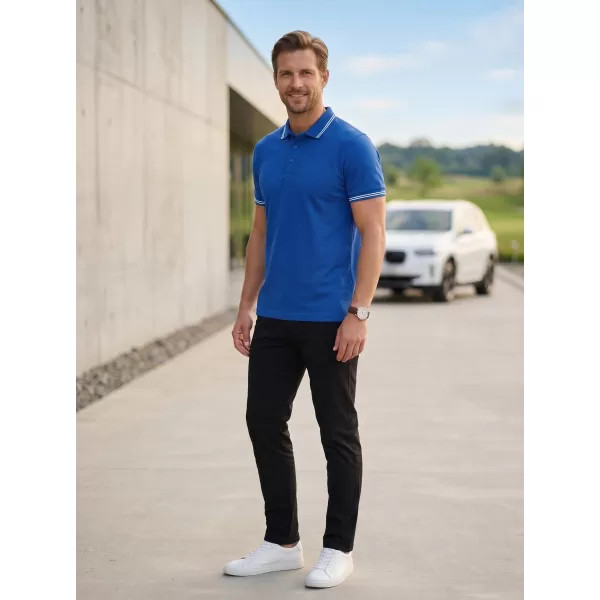  Tricou pentru bărbați cu guler ALTISPORT NoPrint NP/ALM912 ALBASTRU REGAL 