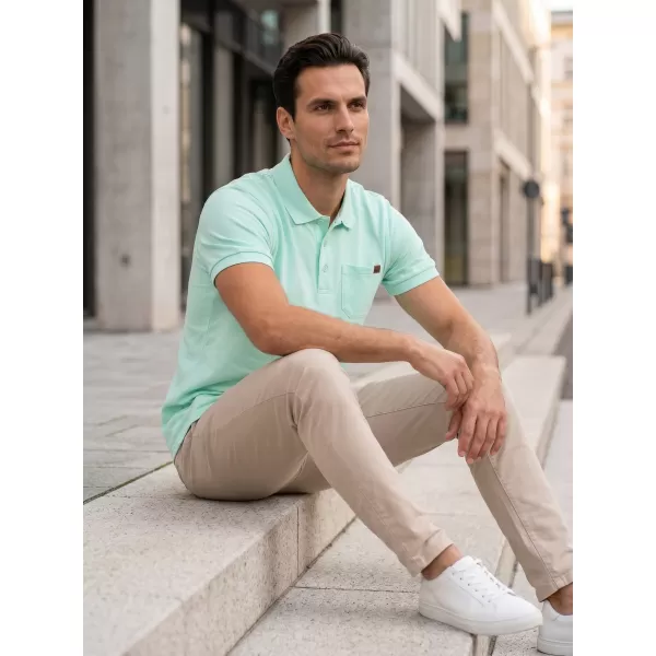  Tricou pentru bărbați cu guler SAM 73 JULIÁN MT 834 MENTĂ 