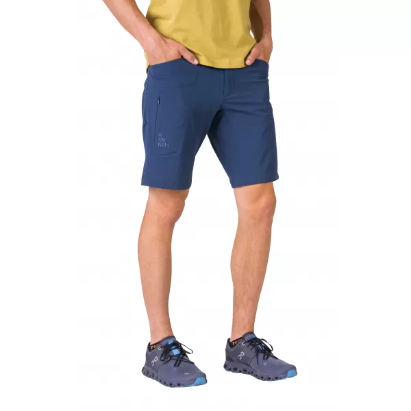  Pantaloni scurți pentru bărbați HANNAH NAIRI II MIEZUL NOPȚII BLEUMARIN/PORTOCALIU 