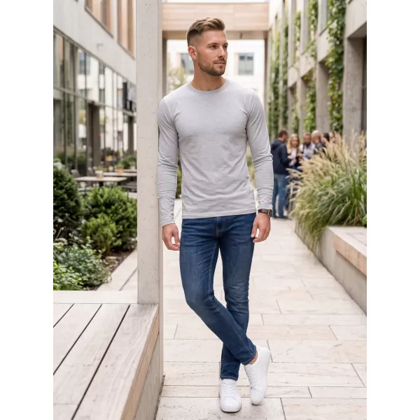  Tricou pentru bărbați cu mâneci lungi ALTISPORT NoPrint NP/ALM911 EVIDENȚIERI GRI ÎNCHIS 