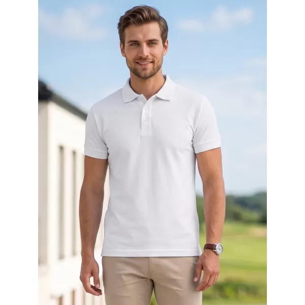  Tricou pentru bărbați cu guler ALTISPORT NoPrint NP/ALM302 ALB 