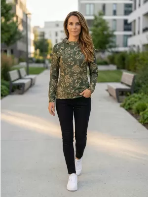 Hanorac funcțional premium pentru femei ALTISPORT VOJ/ALW025MI01 MILITAR