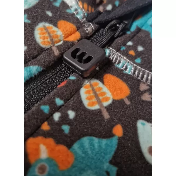  Hanorac fleece pentru copii WAMU DINOSAUŘI MARO-NEGRU 