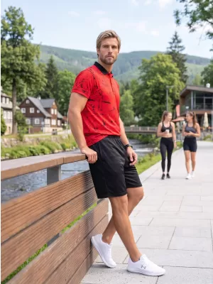 Pantaloni scurți funcționali premium pentru bărbați ALTISPORT VOJ/ALM013KRA01 NEGRU