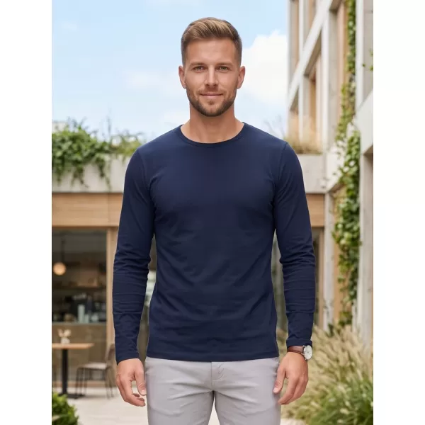  Tricou pentru bărbați cu mâneci lungi ALTISPORT NoPrint NP/ALM911 ALBASTRU MARIN 