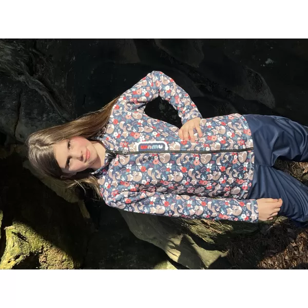  Hanorac fleece pentru copii WAMU LIŠKY ALBASTRU ÎNCHIS 