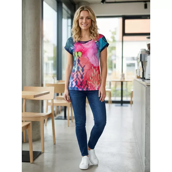  Tricou pentru femei ALTISPORT CLARETA ALBASTRU INCHIS 