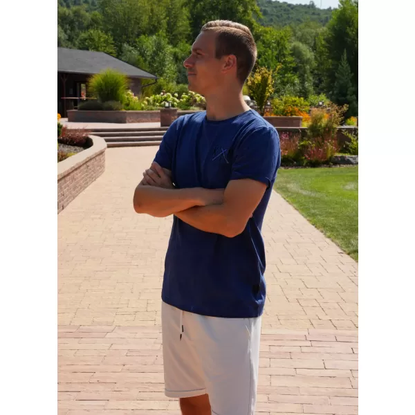  Tricou pentru bărbați KIXMI SOREN ALBASTRU INCHIS 
