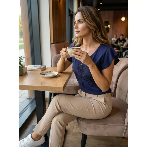  Tricou pentru femei KIXMI SAMMI ALBASTRU ÎNCHIS 