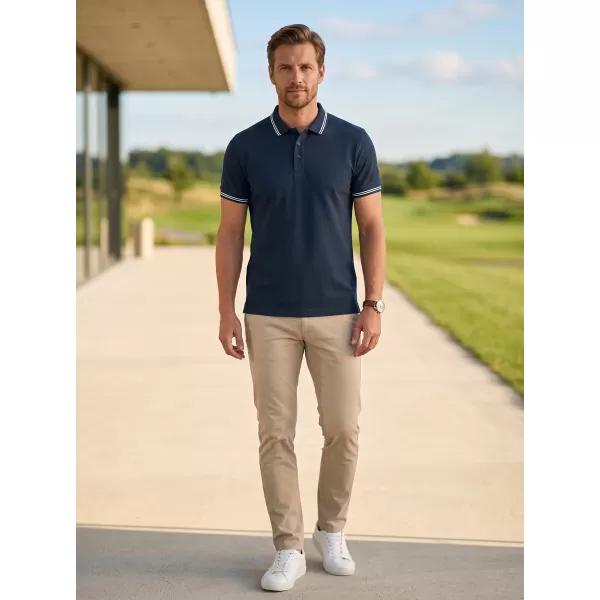  Tricou pentru bărbați cu guler ALTISPORT NoPrint NP/ALM912 ALBASTRU MARIN 