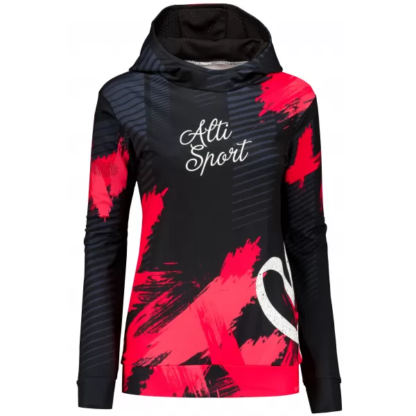  Hanorac funcțional premium pentru femei ALTISPORT VOJ/ALW027MI01 NEGRU/ROSU 