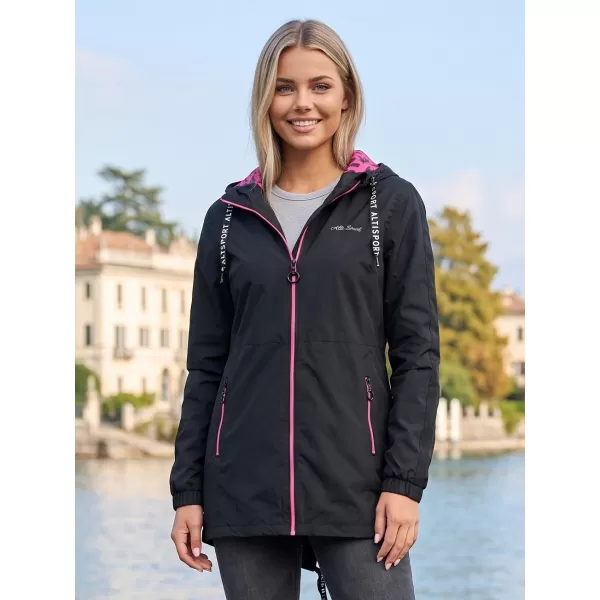  Geaca de dama ALTISPORT CHELSIE NEGRU ROZ 