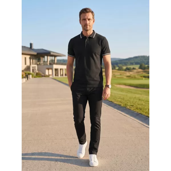  Tricou pentru bărbați cu guler ALTISPORT NoPrint NP/ALM912 NEGRU 
