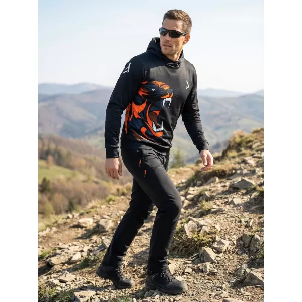  Hanorac funcțional premium pentru bărbați ALTISPORT VOJ/ALM029MI01 NEGRU-PORTOCALIU 
