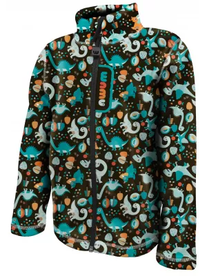 Hanorac fleece pentru copii WAMU DINOSAUŘI MARO-NEGRU
