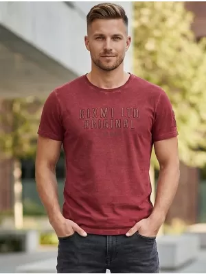Tricou pentru bărbați KIXMI SALEM BURGUNDIA