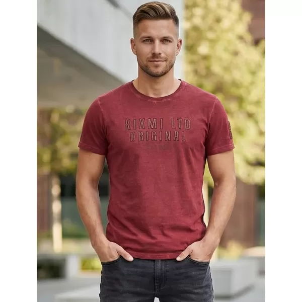  Tricou pentru bărbați KIXMI SALEM BURGUNDIA 