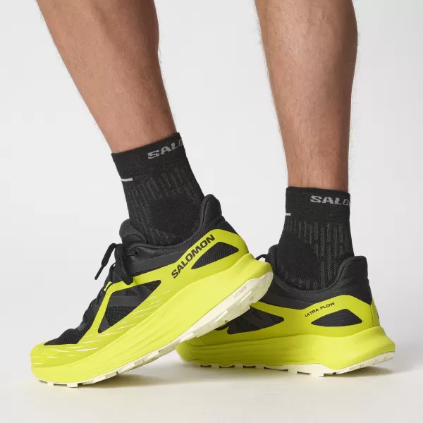  Pantofi pentru bărbați SALOMON ULTRA FLOW L47462500 NEGRU/ IZVOR SULF/GALBEN TRANSPARENT 