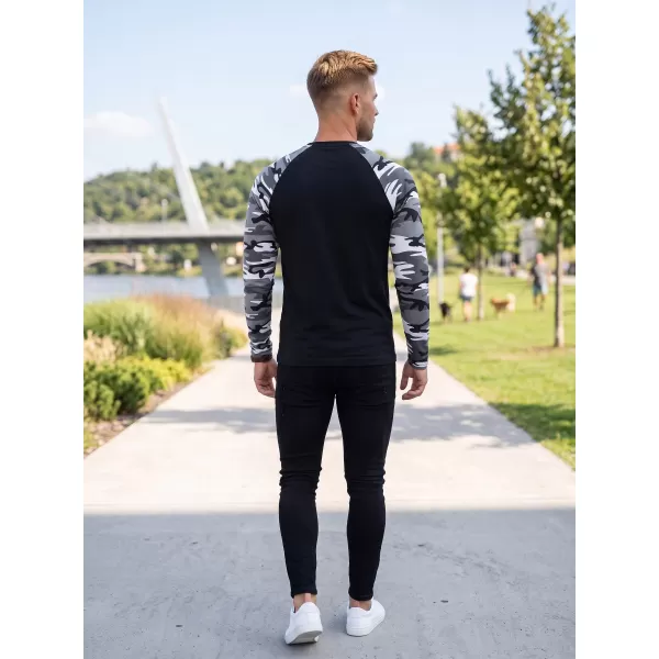  Tricou pentru bărbați cu mâneci lungi ALTISPORT NoPrint NP/ALM661 GRI CAMUFLAJ 