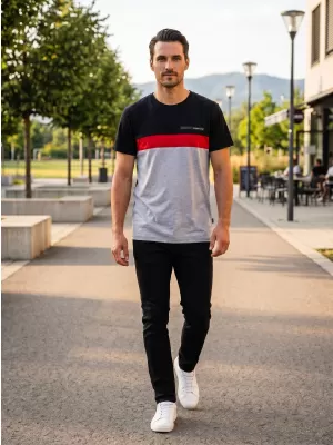 Tricou pentru bărbați SAM 73 ERNESTO MT 840 GRI DESCHIS