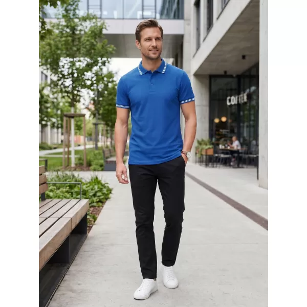 Tricou pentru bărbați cu guler ALTISPORT NoPrint NP/ALM912 ALBASTRU REGAL 