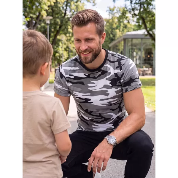  Tricou pentru bărbați ALTISPORT NoPrint NP/ALM441 GRI CAMUFLAJ 