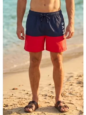 Pantaloni scurți de înot pentru bărbați SAM 73 EDUARDO MS 818 ROŞU