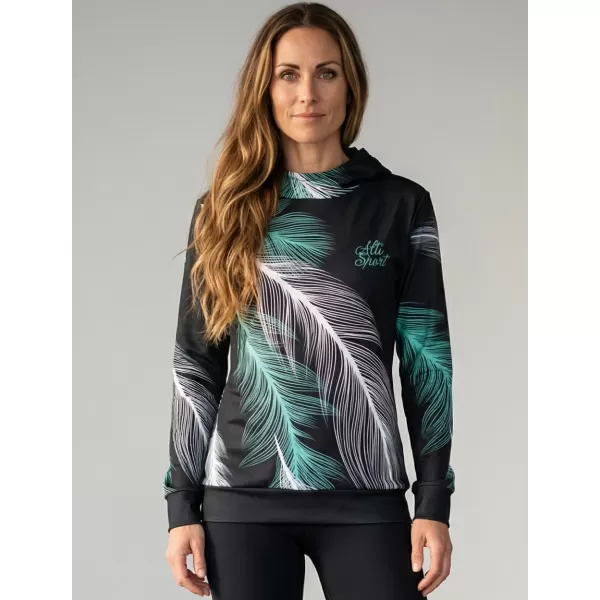  Hanorac funcțional premium pentru femei ALTISPORT VOJ/ALW001MI01 NEGRU/TURCOAZ 