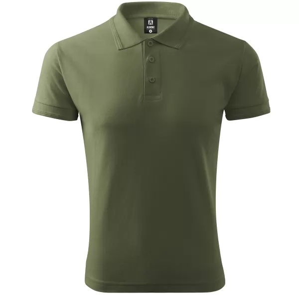  Tricou pentru bărbați cu guler ALTISPORT NoPrint NP/ALM302 KAKI 